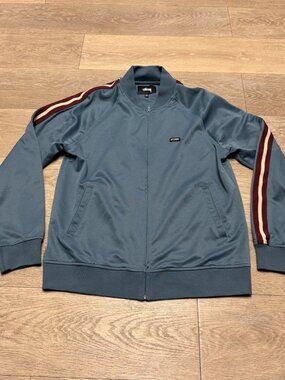 Stussy Men's Full Zip Long Sleeve Poly Track Jacket Size Medium